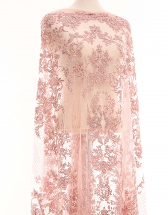 DAISY BEADED LACE IN DUSTY PINK