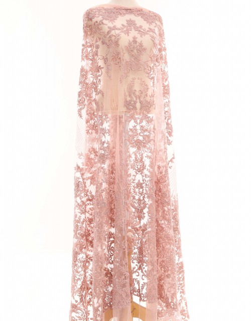 DAISY BEADED LACE IN DUSTY PINK