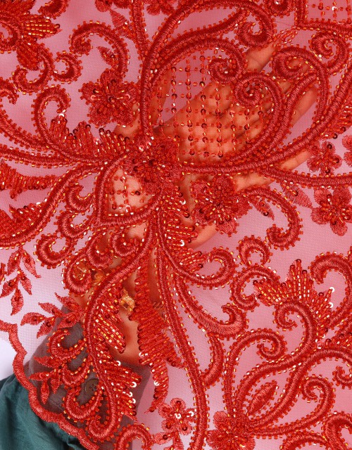 LANA BEADED LACE IN RED