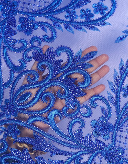 LANA BEADED LACE IN ROYAL BLUE