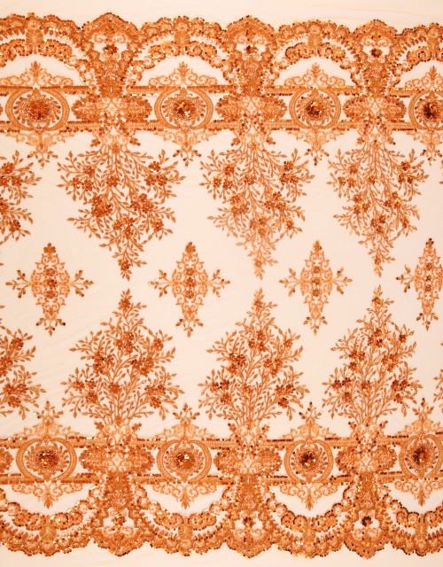 VIOLET PEARL BEADED LACE IN ORANGE